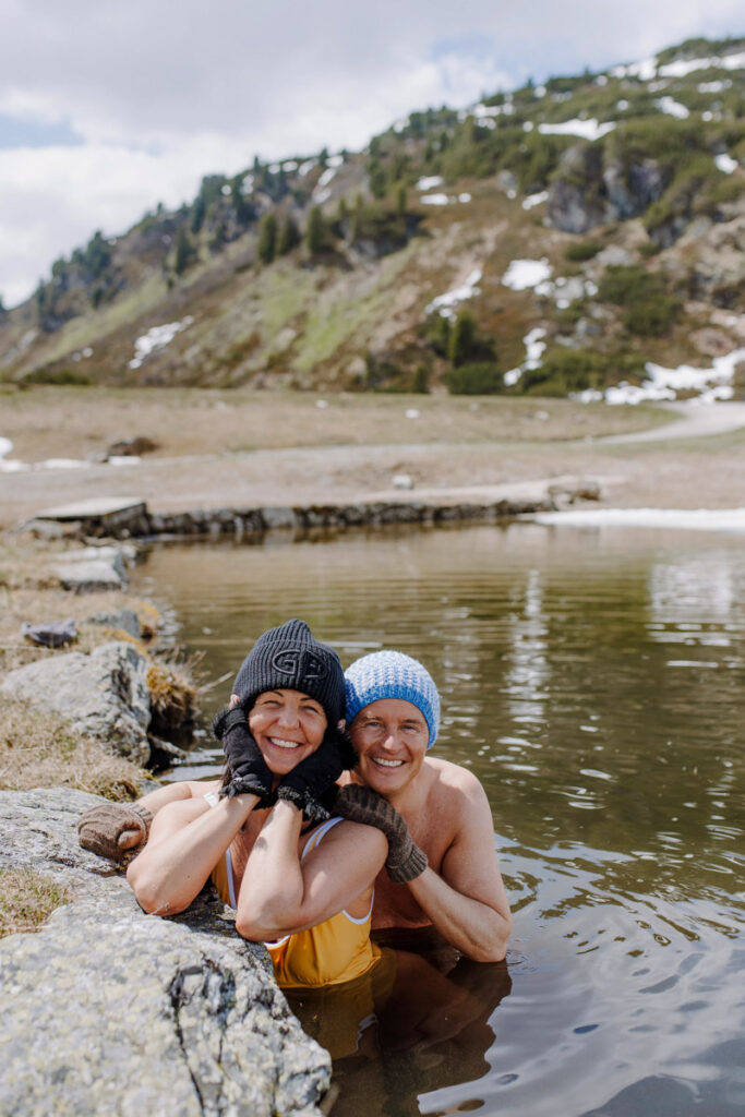 Maria and Josef Steffner ice bathing in the Lungau