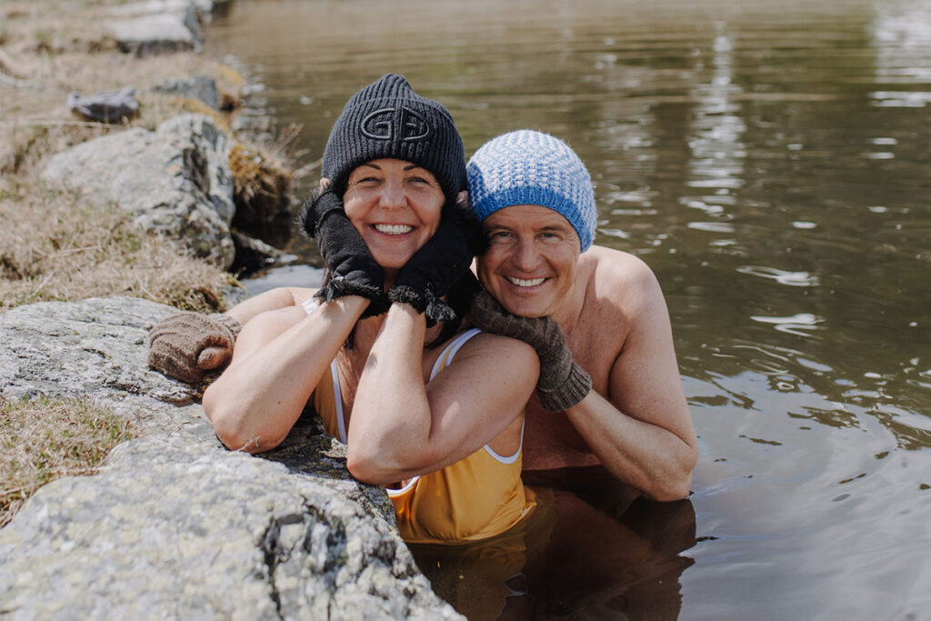 Maria and Josef Steffner ice bathing in the Lungau